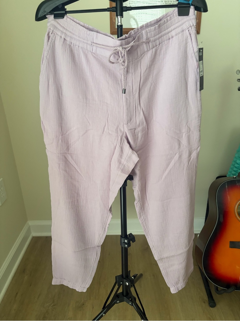 NWT Gloria Vanderbilt Clementine Lavender Kiss Crinkle Pants Sz XL